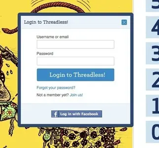 Login forms example from threadless.com