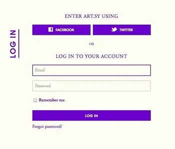 Login forms example from art.sy
