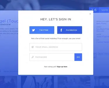 Login forms example from votd.tv