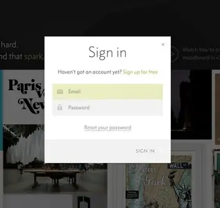 Login forms example from niice.co