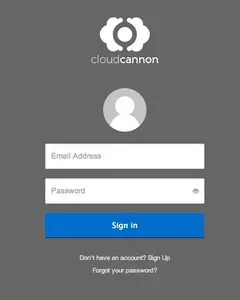 Login forms example from app.cloudcannon.com