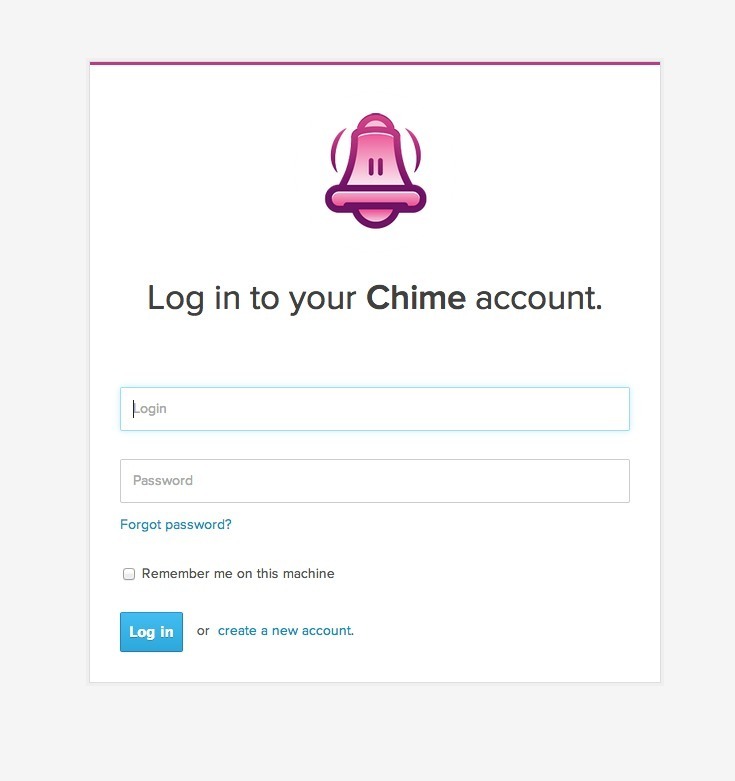 Screenshot of getchime.com