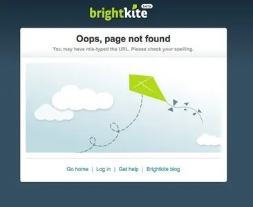 Error pages example from brightkite.com