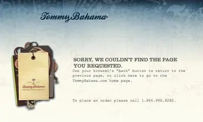 Error pages example from tommybahama.com