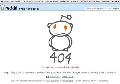 Error pages example from reddit.com
