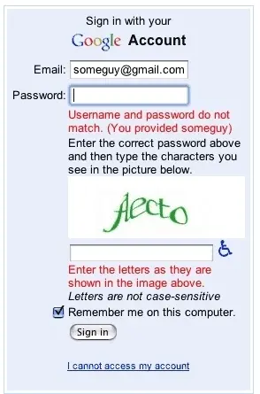 Captcha example