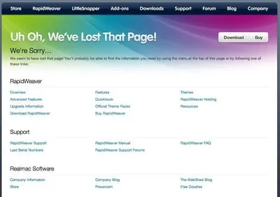 Error pages example from realmacsoftware.com
