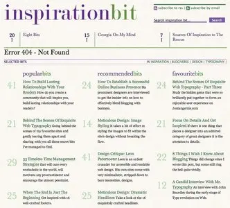 Error pages example from inspirationbit.com