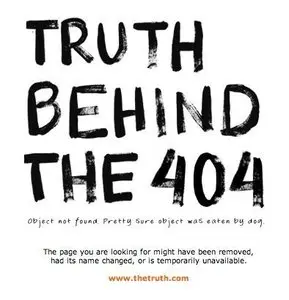 Error pages example from thetruth.com