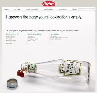 Error pages example from heinz.com