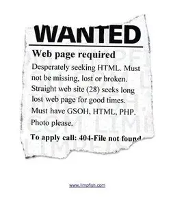 Error pages example from limpfish.com