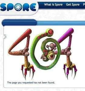 Error pages example from spore.com