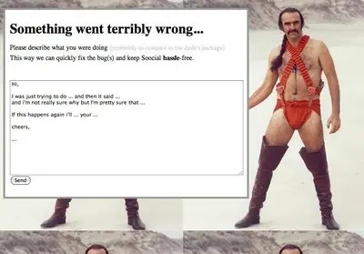 Error pages example from soocial.com