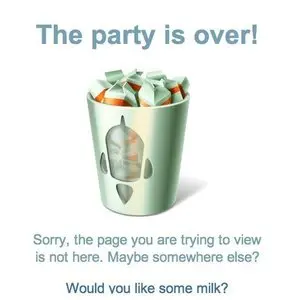 Error pages example from turbomilk.com