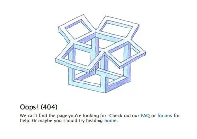 Error pages example from getdropbox.com