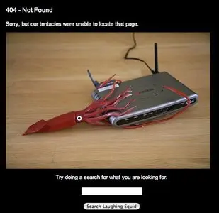 Error pages example from laughingsquid.com