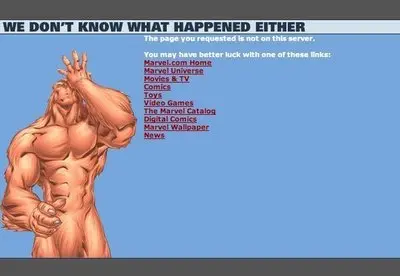Error pages example from marvel.com