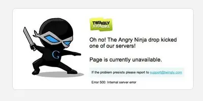 Error pages example from twingly.com