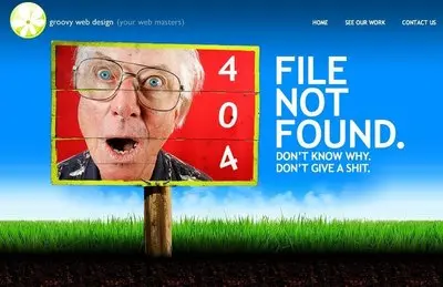 Error pages example from groovywebdesign.com