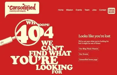 Error pages example from carsonified.com
