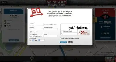 Captcha example from monopolycitystreets.com