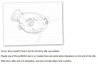 Error pages example from bit.ly