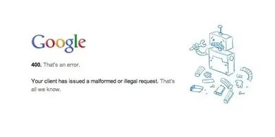 Error pages example from google.com