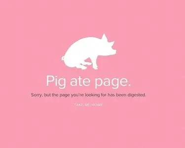 Error pages example from findbacon.com