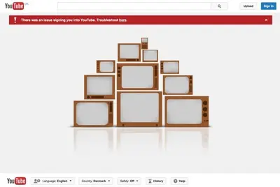 Error pages example from youtube.com