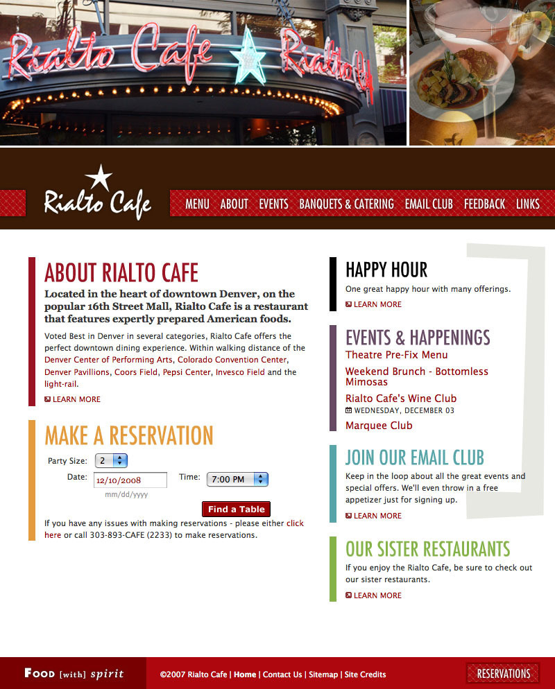 Screenshot of rialtocafe.com
