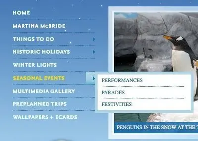 Navigation example from winter.tnvacation.com