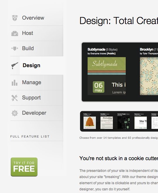 Screenshot of squarespace.com