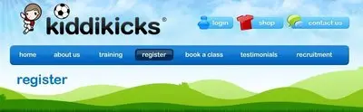 Navigation example from kiddikicks.co.uk