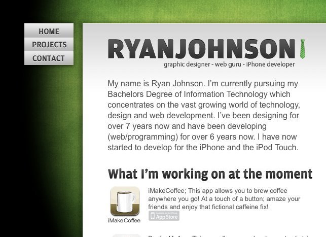 Screenshot of ryanjohnson.me