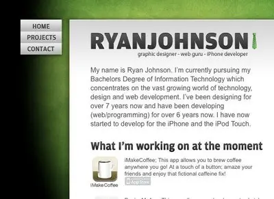 Navigation example from ryanjohnson.me