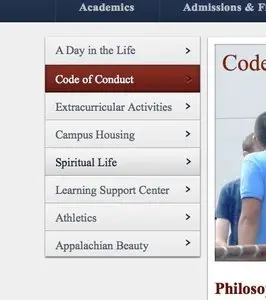 Navigation example from abc.edu