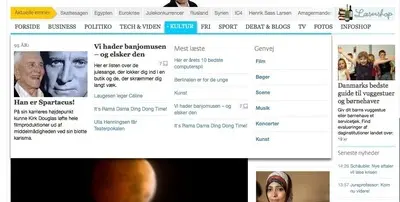 Navigation example from b.dk