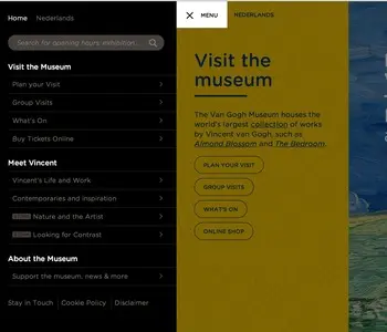 Navigation example from vangoghmuseum.nl