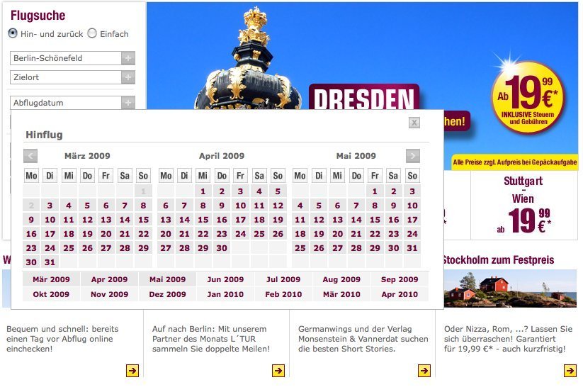 Screenshot of germanwings.com