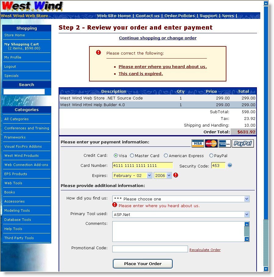 Screenshot of west-wind.com