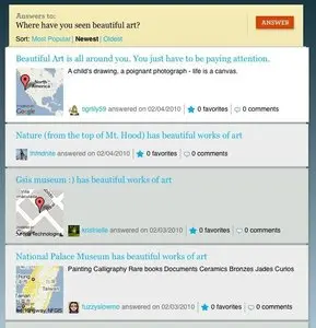 Comments example from plinky.com