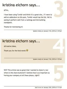 Comments example from audettemedia.com