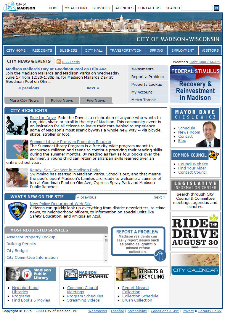 Screenshot of cityofmadison.com