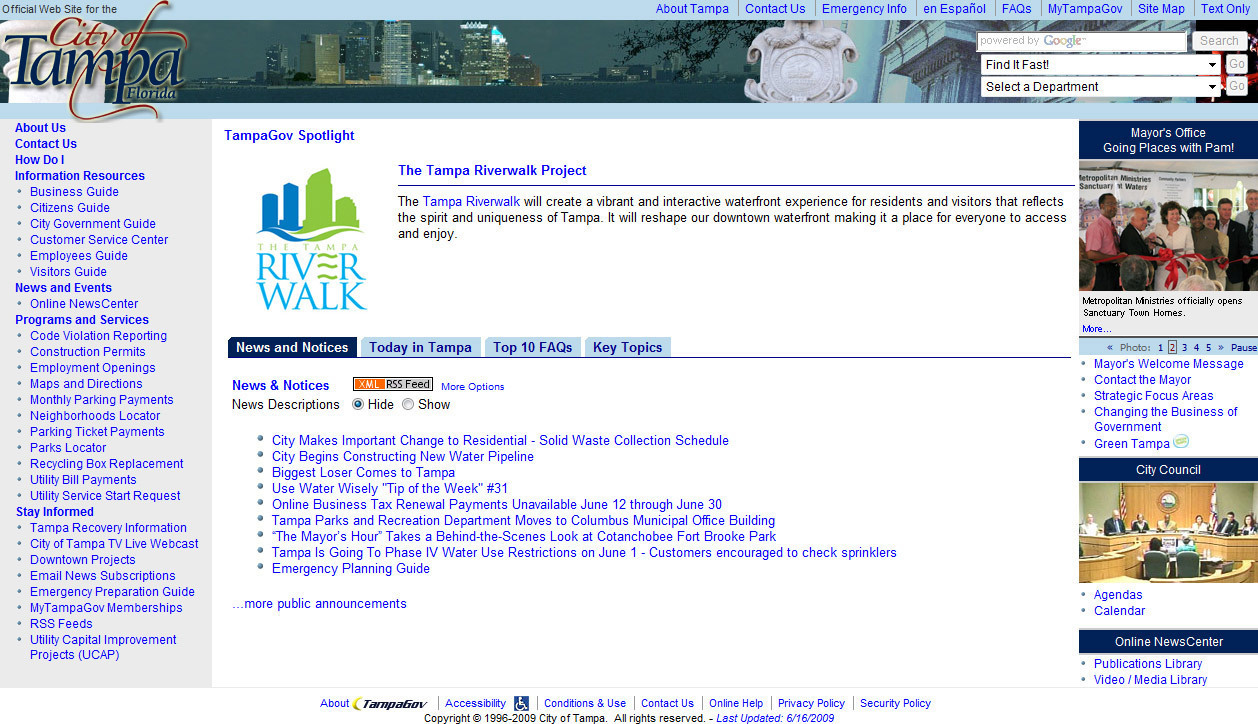 Screenshot of tampagov.net