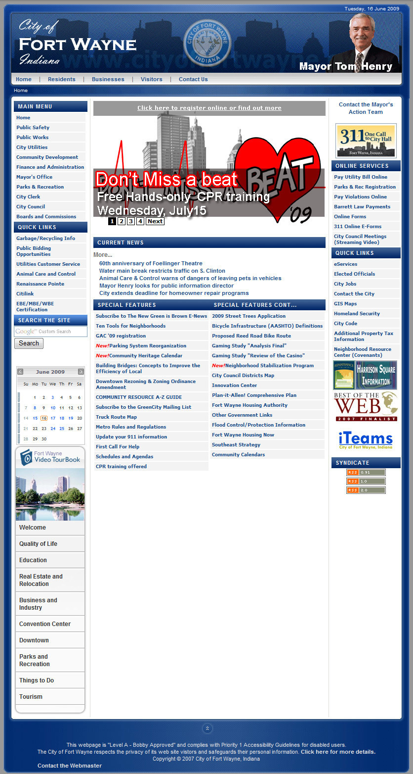 Screenshot of cityoffortwayne.org