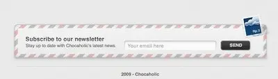 Newsletter sign up example from madebychocaholic.com