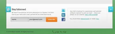 Newsletter sign up example from gobloomhealth.com