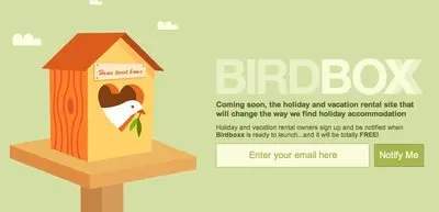Newsletter sign up example from birdboxx.com