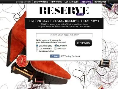 Newsletter sign up example from reserve.refinery29.com