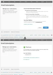 Newsletter sign up example from apple.com